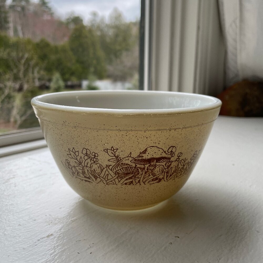 Vintage Pyrex 401 Forest Fancies Mushroom Nesting Mixing Bowl Corning 750ml